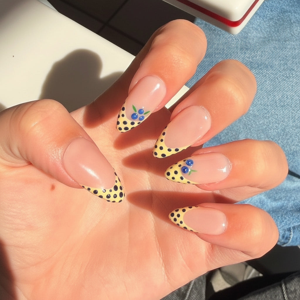 Blueberry Yellow French Tips
