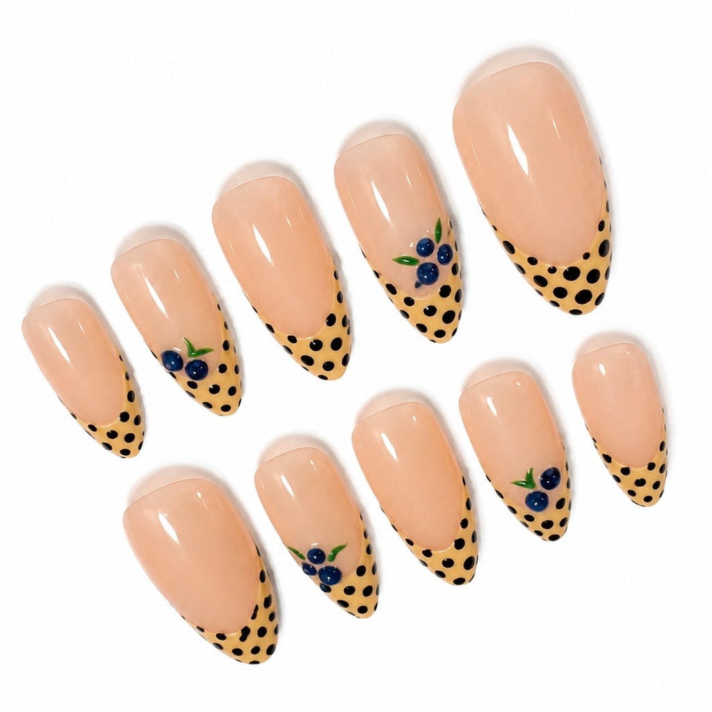 Blueberry Yellow French Tips