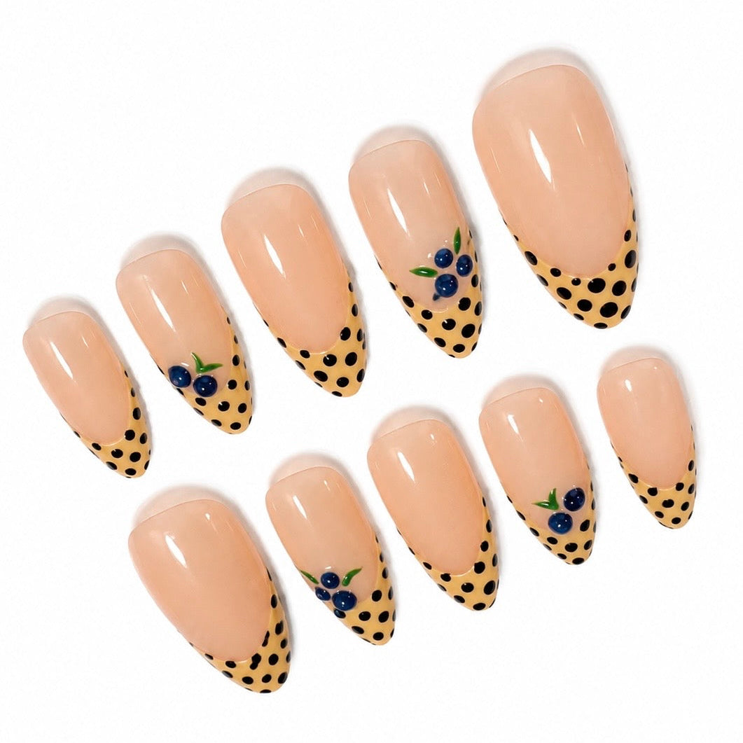 Blueberry Yellow French Tips